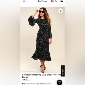 Lulus Size Small Black & White Midi - Excellent Condition